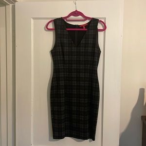 Mid length plaid sheath dress